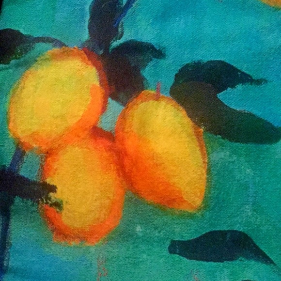 Spoonflower Rectangle X-Large - 70 x 144 Tablecloth Mangos Lemons Birds Tropical